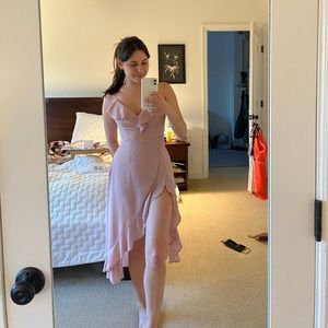 Socialite Mauve Ruffle Dress with Shorts XS